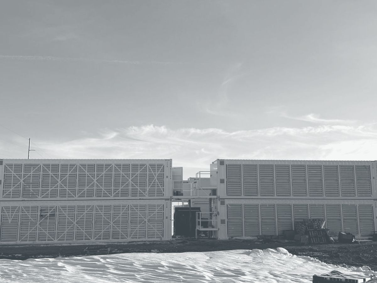 Two-storey hosting containers at our site in the United States